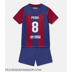 Koszulka piłkarska Barcelona Pedri Gonzalez #8 Strój Domowy dla dzieci 2023-24 tanio Krótki Rękaw (+ Krótkie spodenki)
